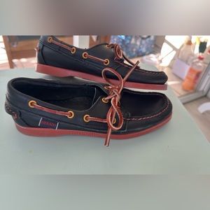 Womens Sebago Docksides Black/Red
